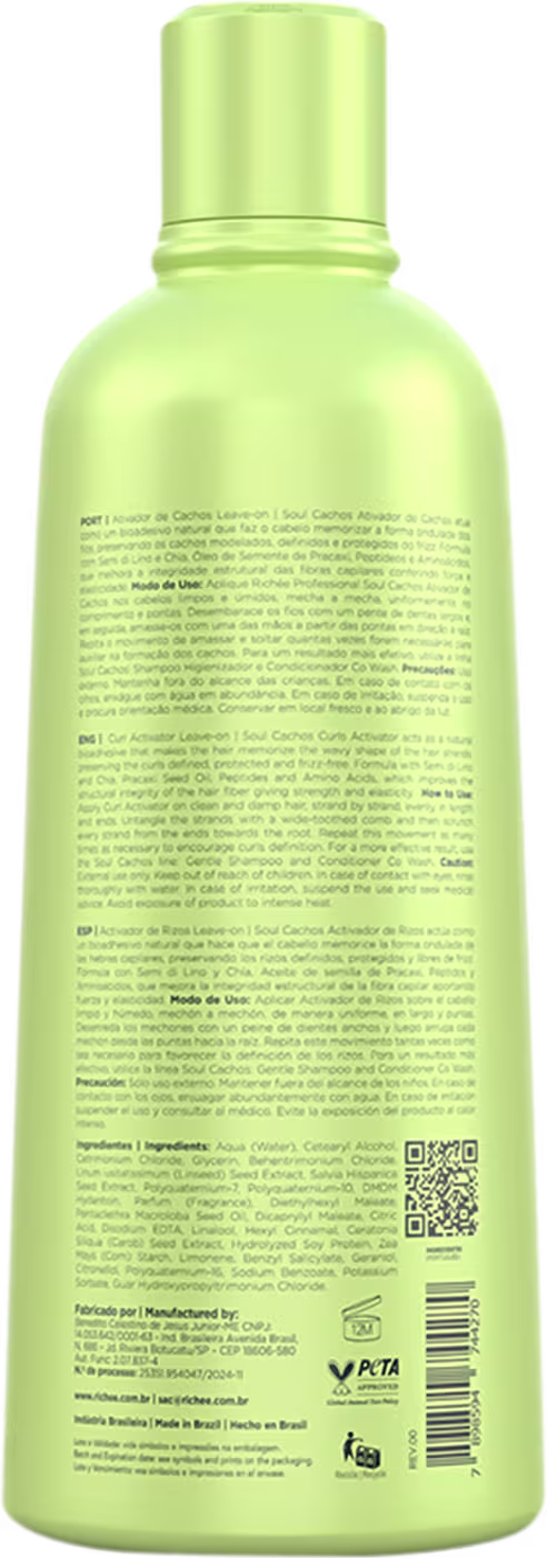 Ativador de Cachos Richée Professional Soul Cachos, 500g.