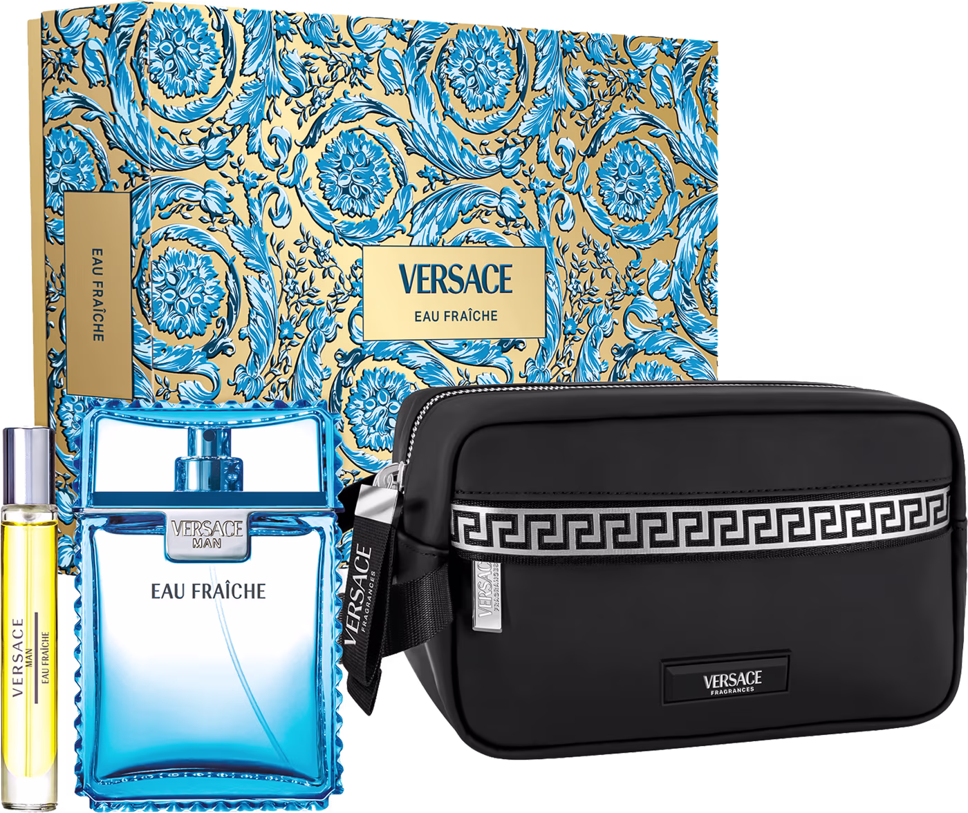 VERSACE EAU FRAICHE EAU DE TOILETTE 100ML, TRAVEL SIZE 10ML E NECESSAIRE