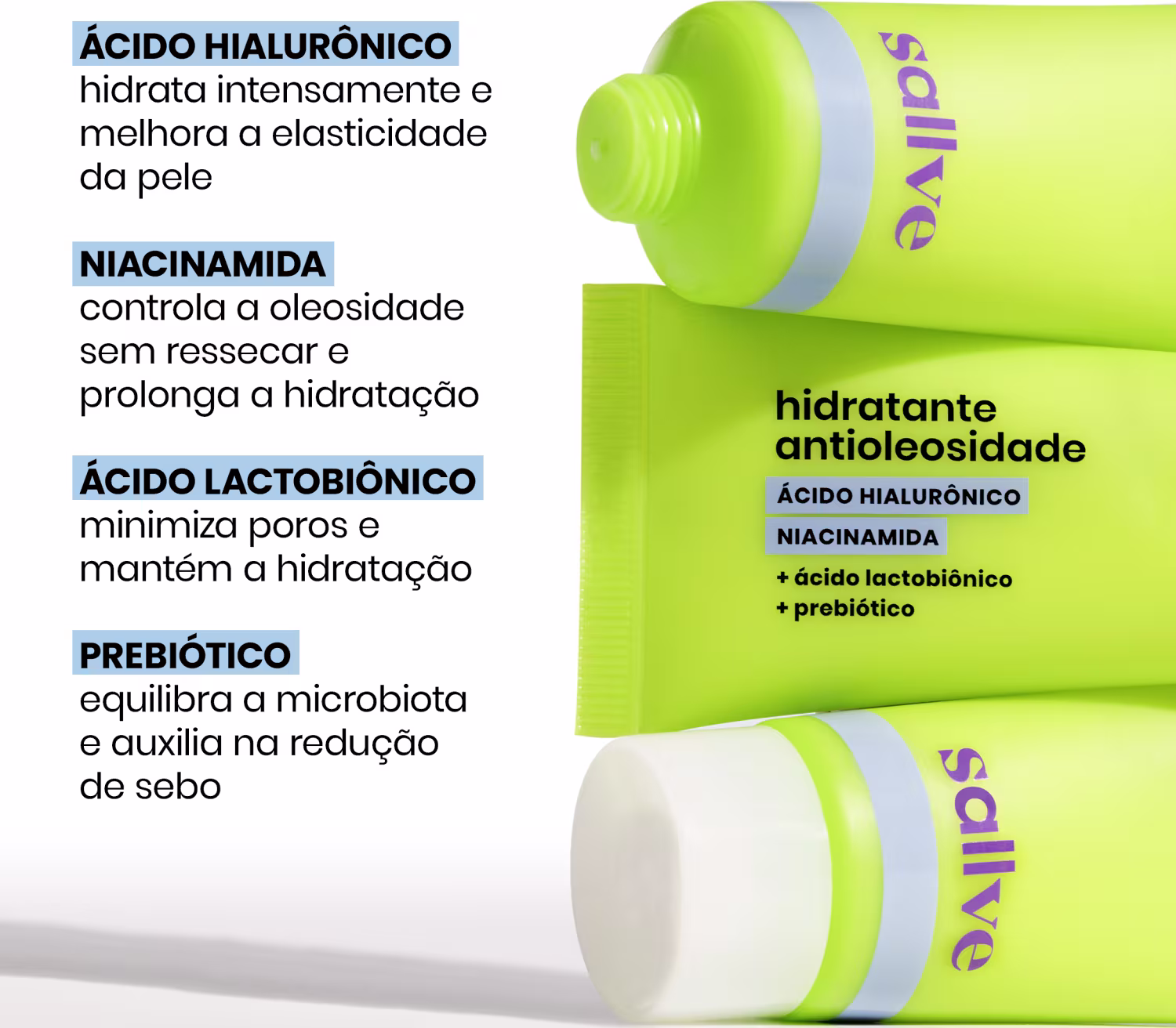 Hidratante Antioleosidade Sallve, 40g.