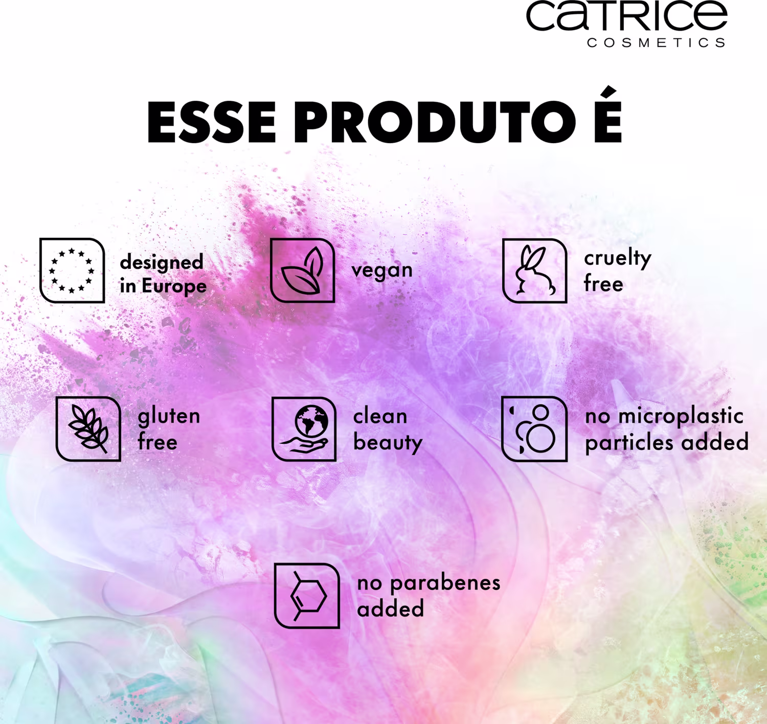 Este produto é vegano, livre de crueldade animal, sem glúten, livre de microplásticos e parabenos.