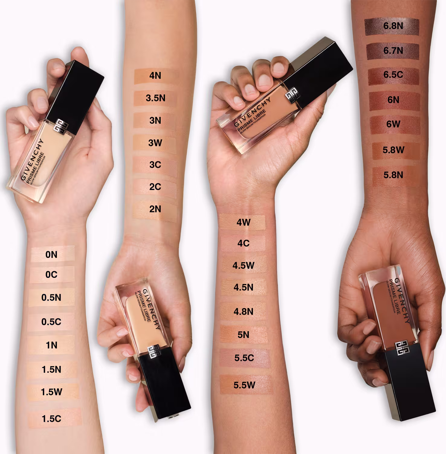 Base Líquida Givenchy Prisme Libre Glow Serum Foundation 4N, 30ml.