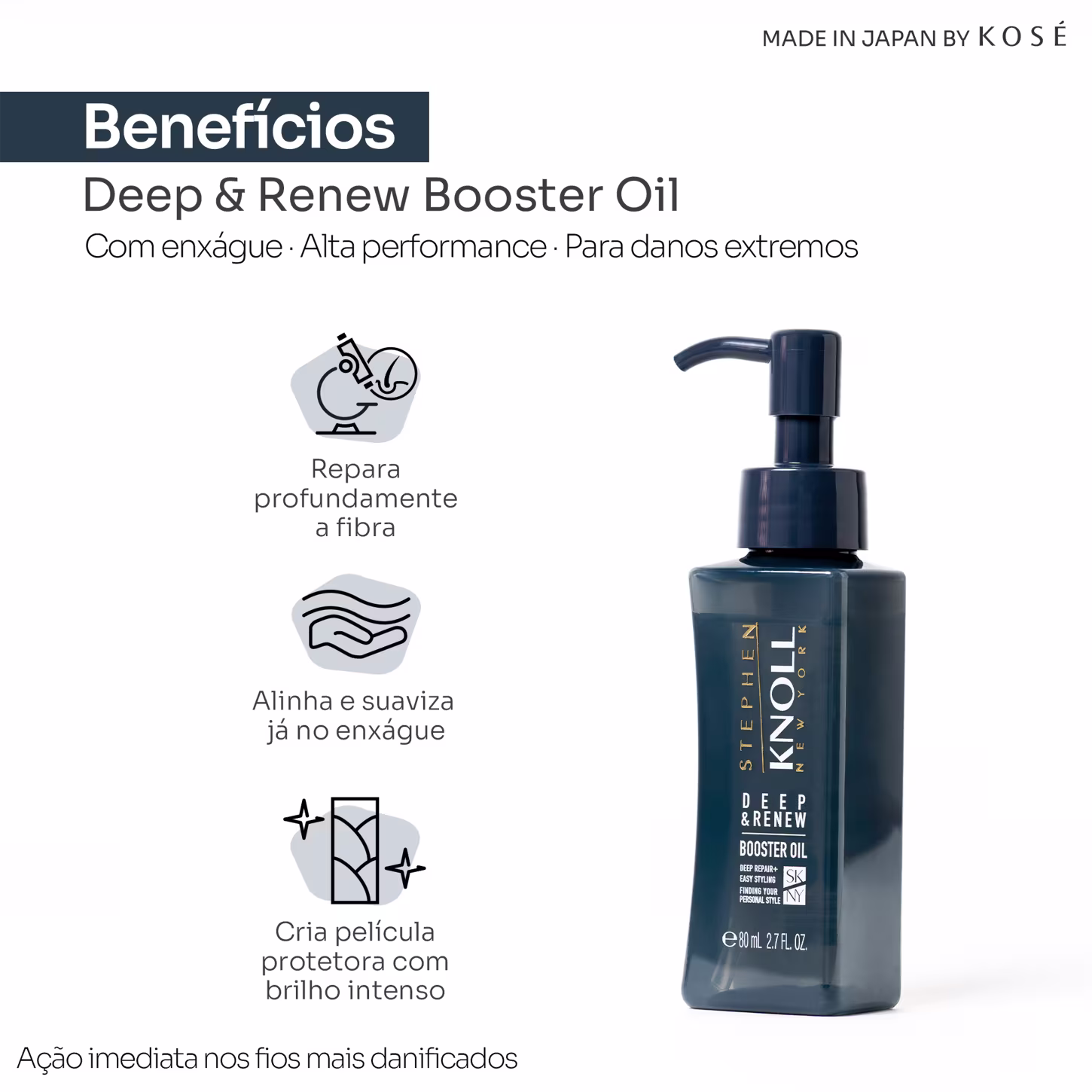 Tratamento Capilar Stephen Knoll Deep & Renew Booster Oil, 80ml.