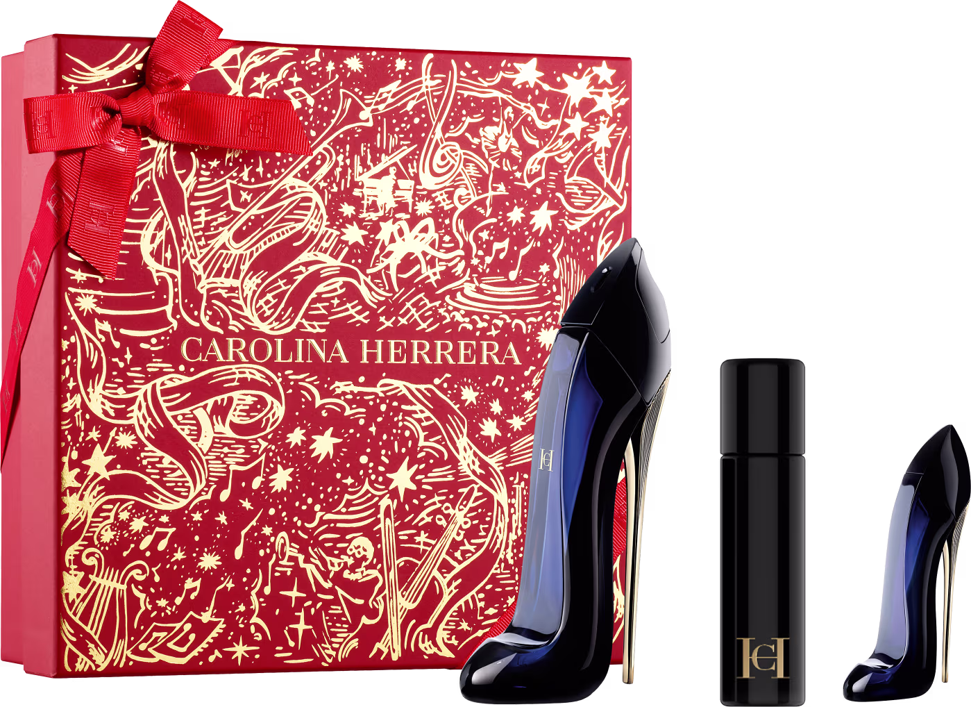 Conjunto Carolina Herrera com perfumes Good Girl e batom Fabulous Kiss Matte