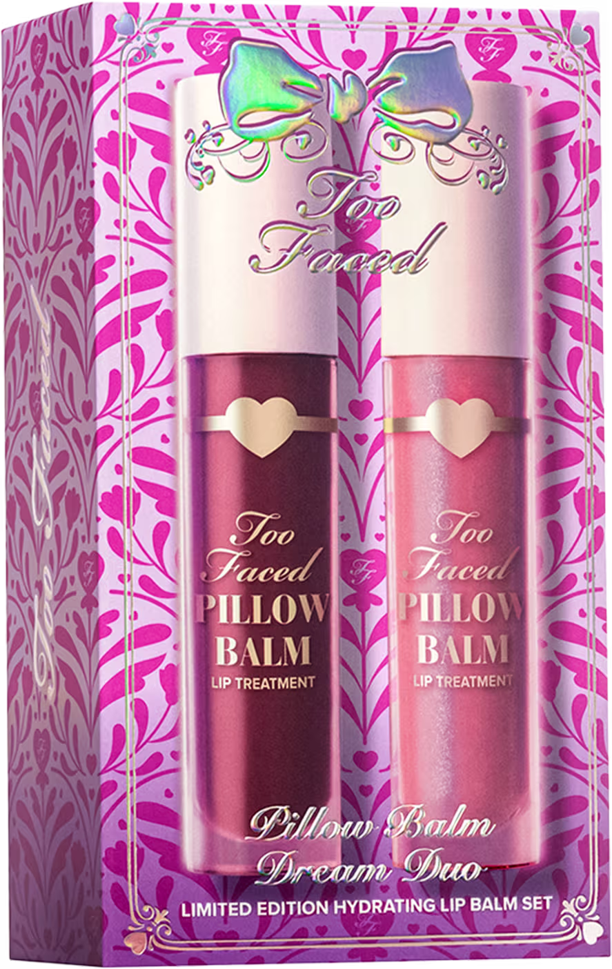 Kit Too Faced Holiday Pillow Balm Dream Duo, 2 produtos.