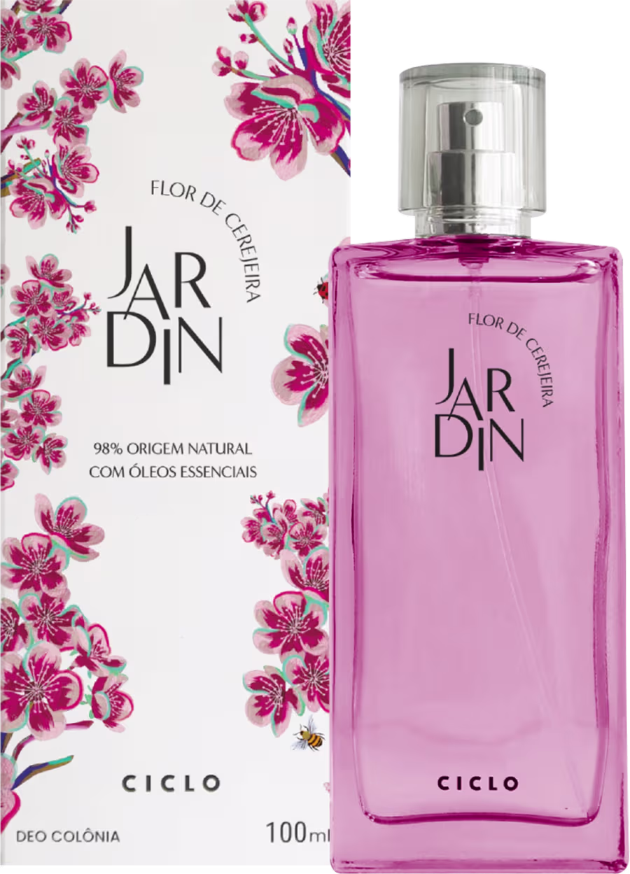 Perfume Unissex Jardin Flor de Cerejeira Ciclo Cosméticos Deo Colônia, 100ml.