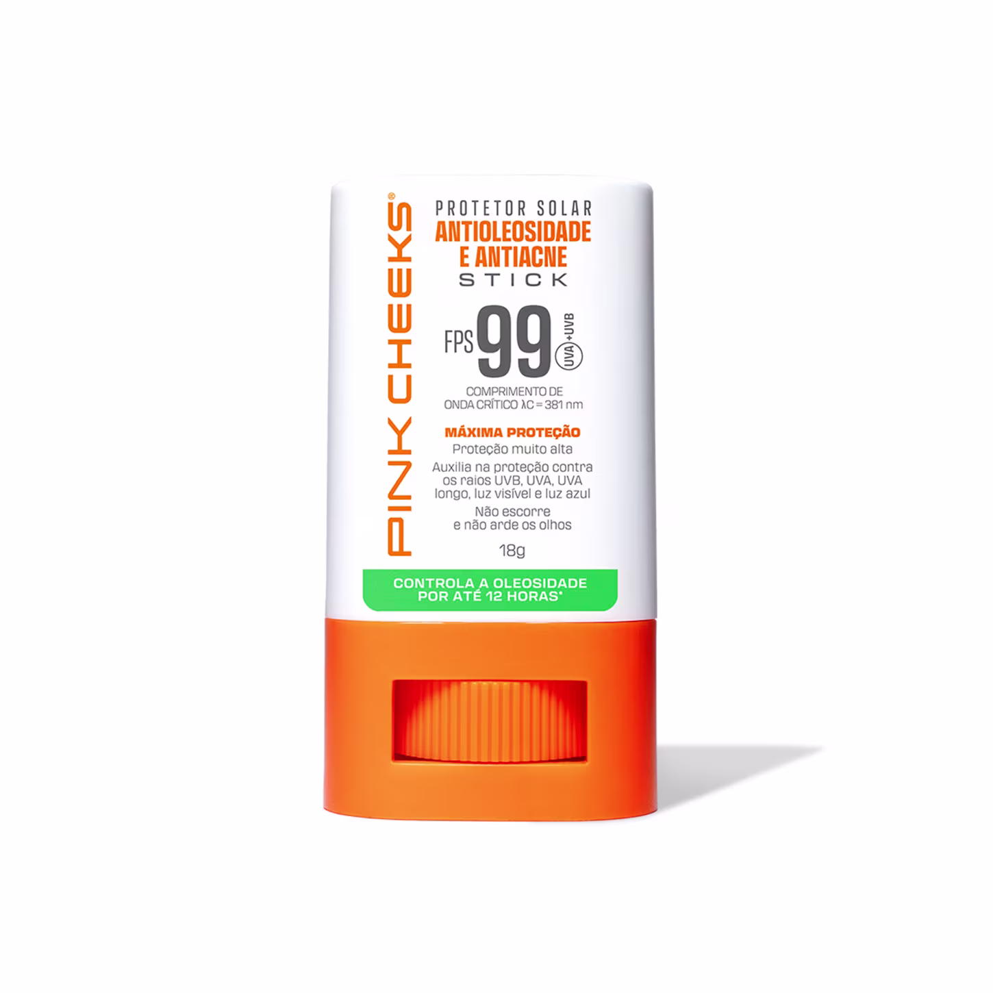 Protetor Solar Facial Antioleosidade e Antiacne Pink Cheeks FPS99, 18g.
