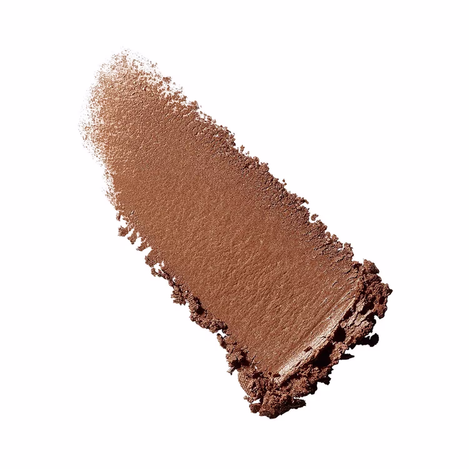 A textura do produto de beleza apresenta uma superfície irregular e granulada, com tons predominantes de marrom escuro a dourado. A aparência sugere uma consistência sólida e compacta, com uma superfície áspera e seca.