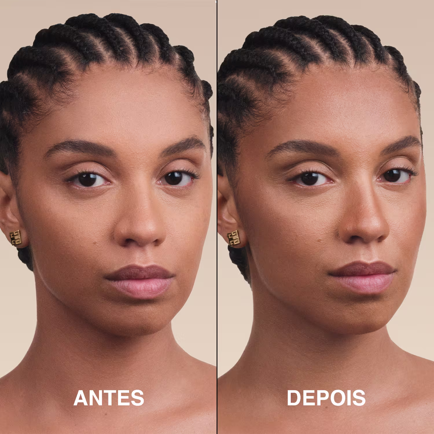 Antes e depois do uso