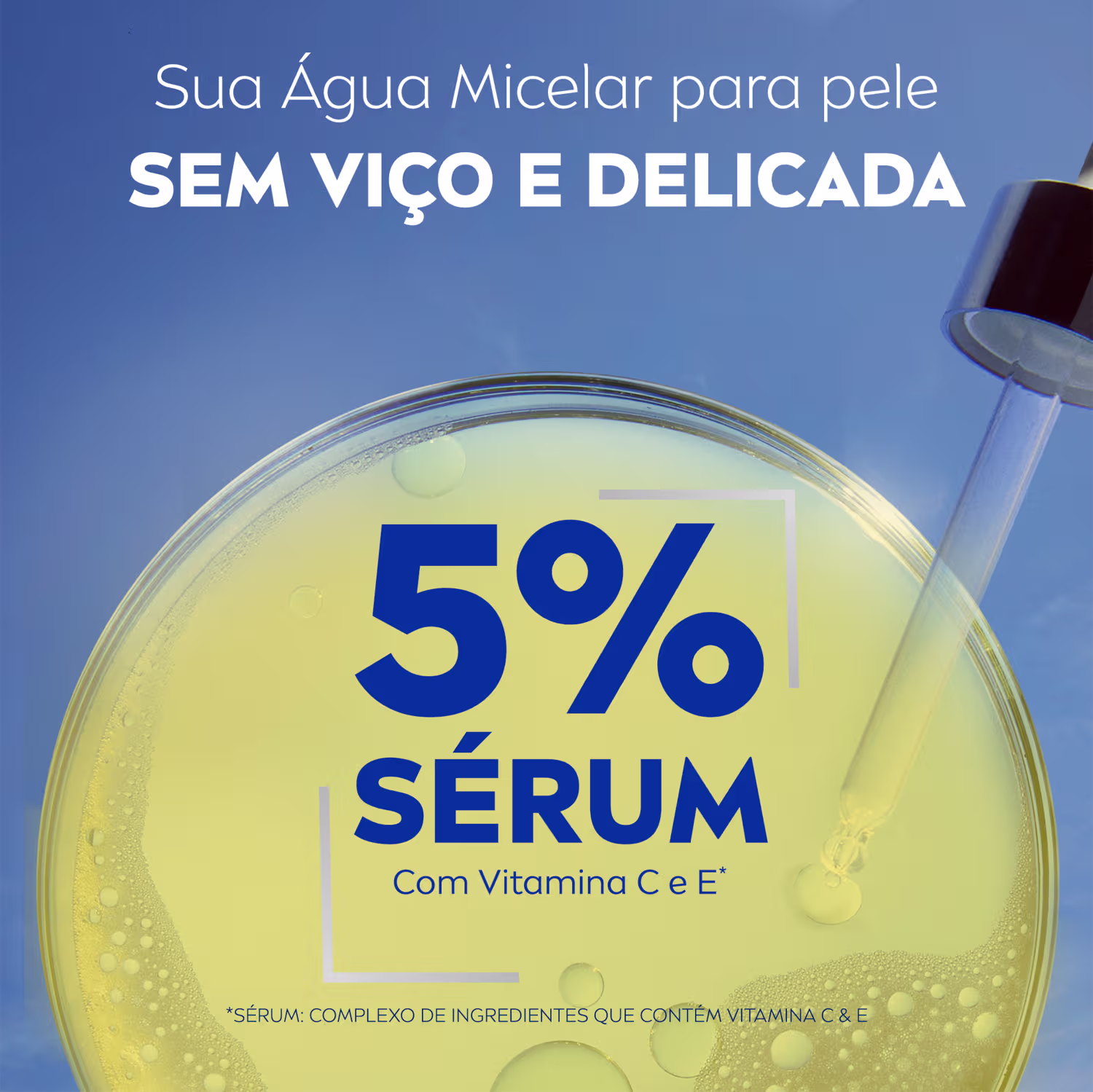 texto "5% SÉRUM Com Vitamina C e E".