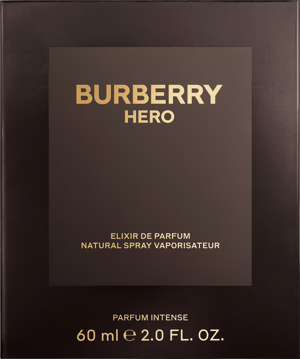 Caixa do perfume preta com texto em dourado