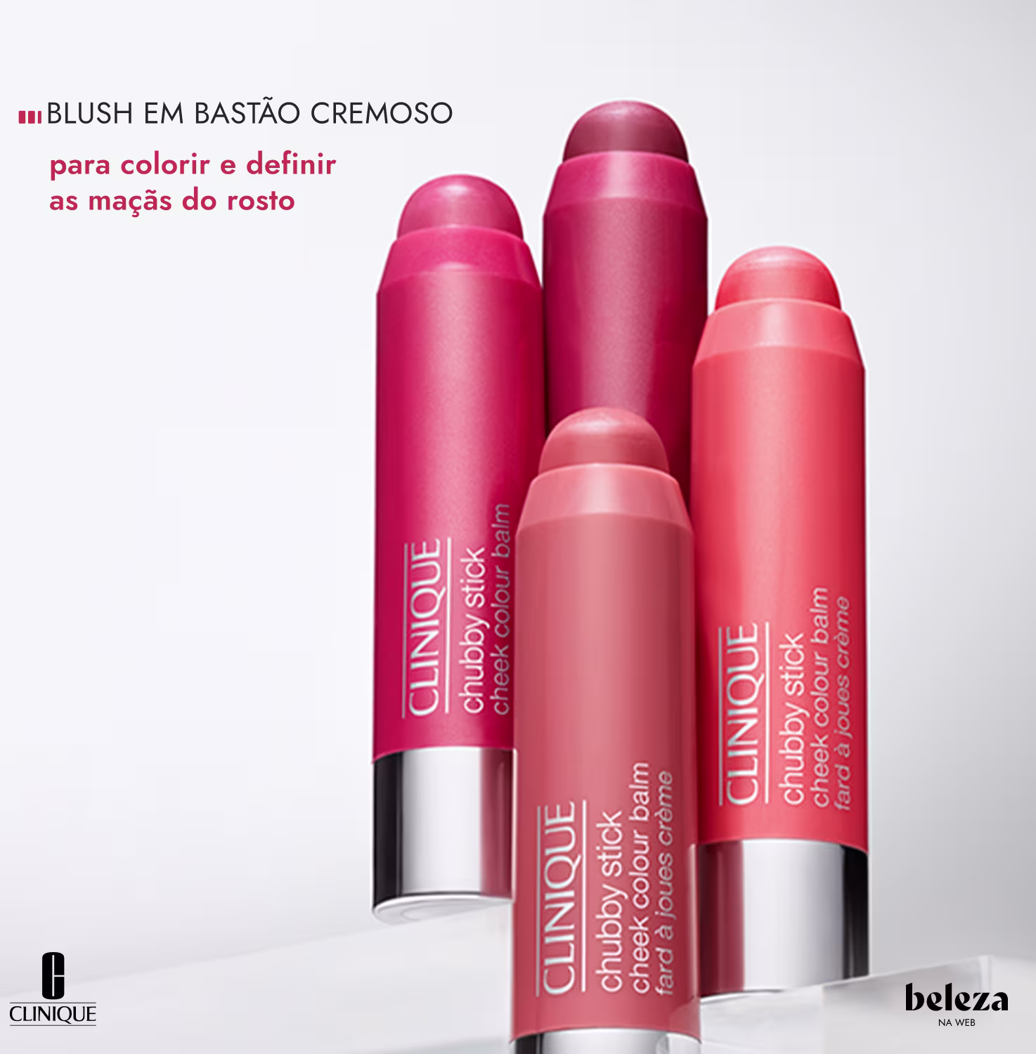 BLUSH EM BASTÃO CREMOSO para colorir e definir as maçãs do rosto