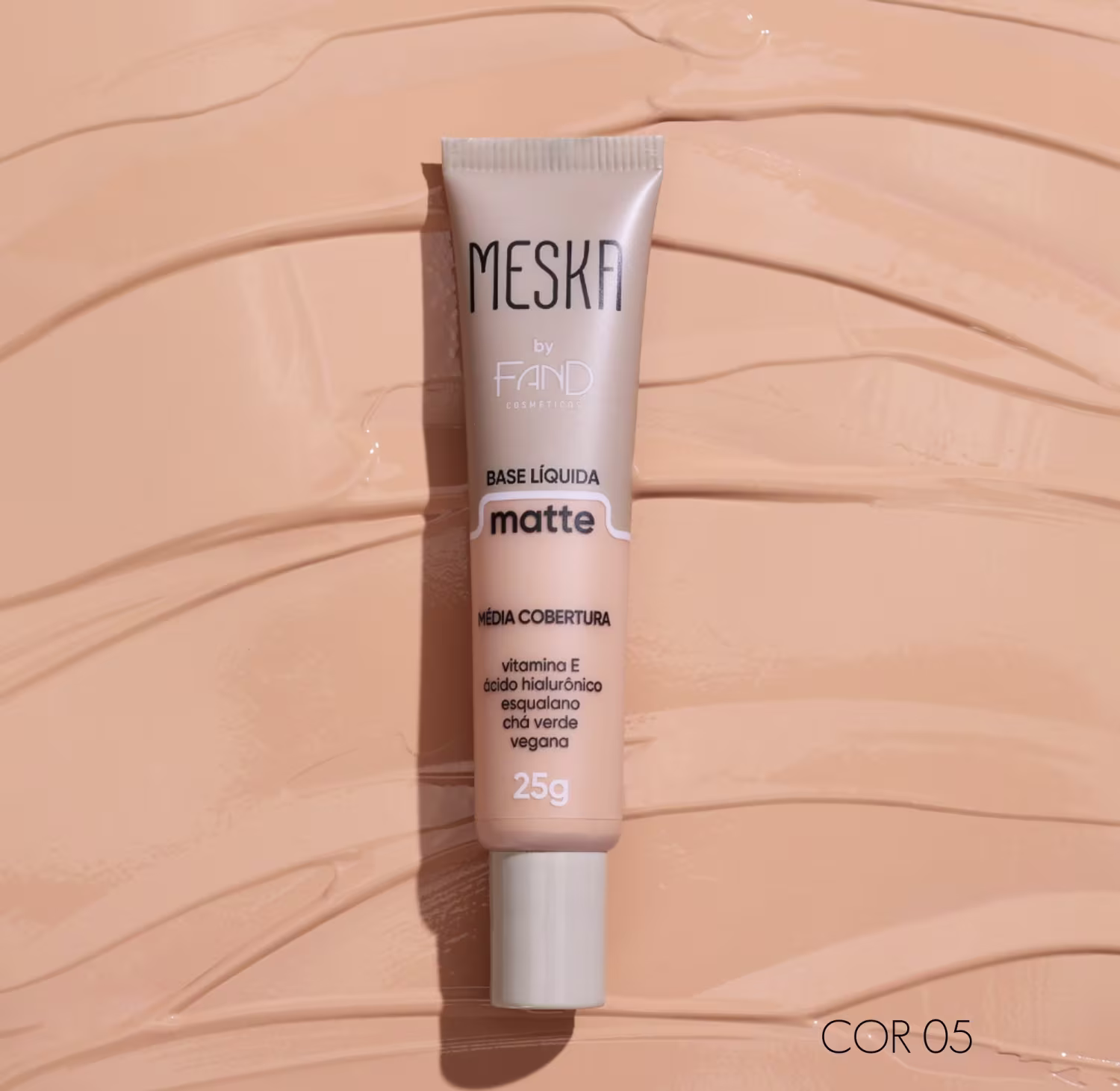 Base Líquida Fand Cosméticos Meska Matte, 25g.