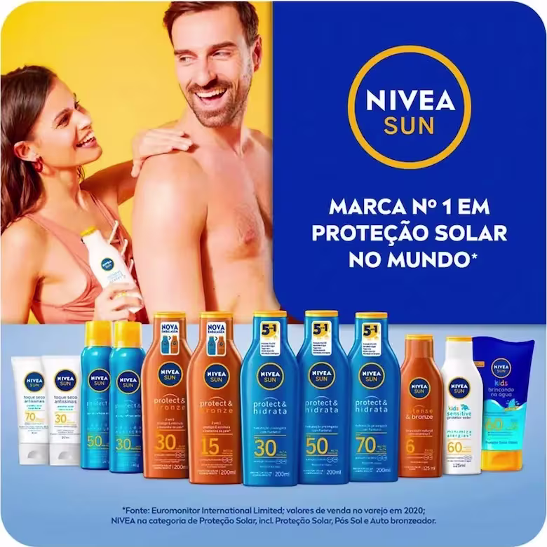 Kit NIVEA Sun Protect & Hidrata + Toque Seco Antissinais, 2 produtos.