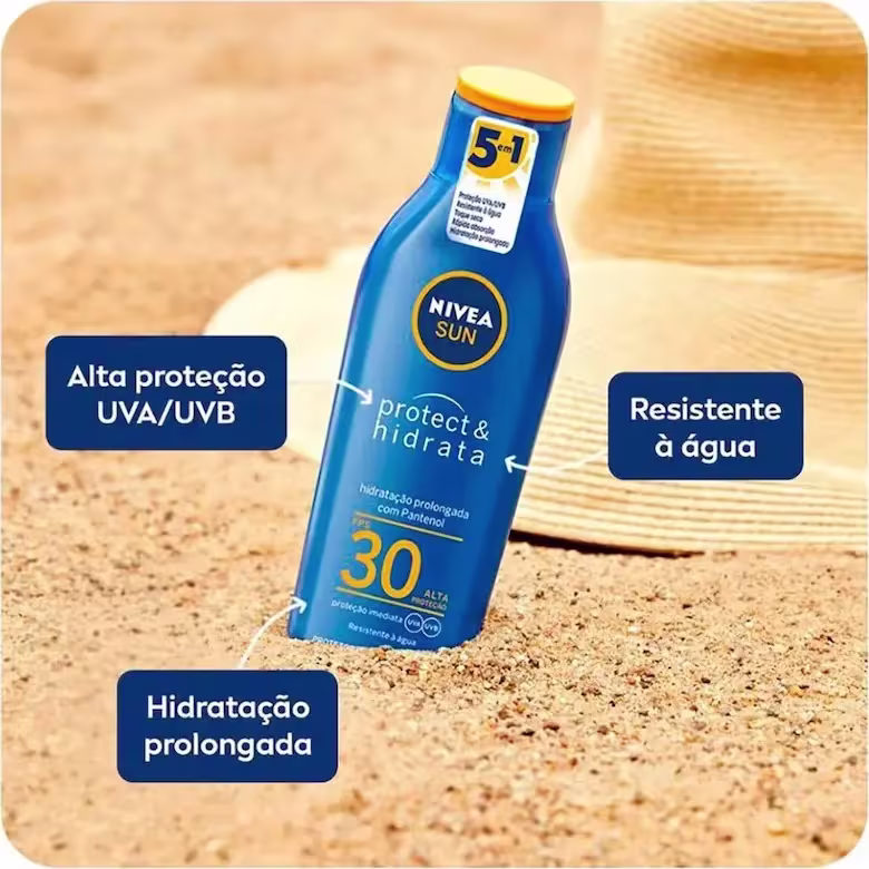 Kit NIVEA Sun Protect & Hidrata + Toque Seco Antissinais, 2 produtos.