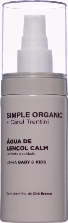 Água de Lençol Simple Organic Baby & Kids + Carol Trentini Calm, 100ml.