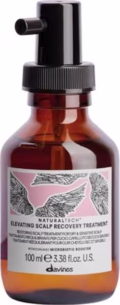 Frasco de tratamento de recuperação do couro cabeludo da marca Davines, com rótulo em tons de rosa e cinza, contendo 100 ml do produto.