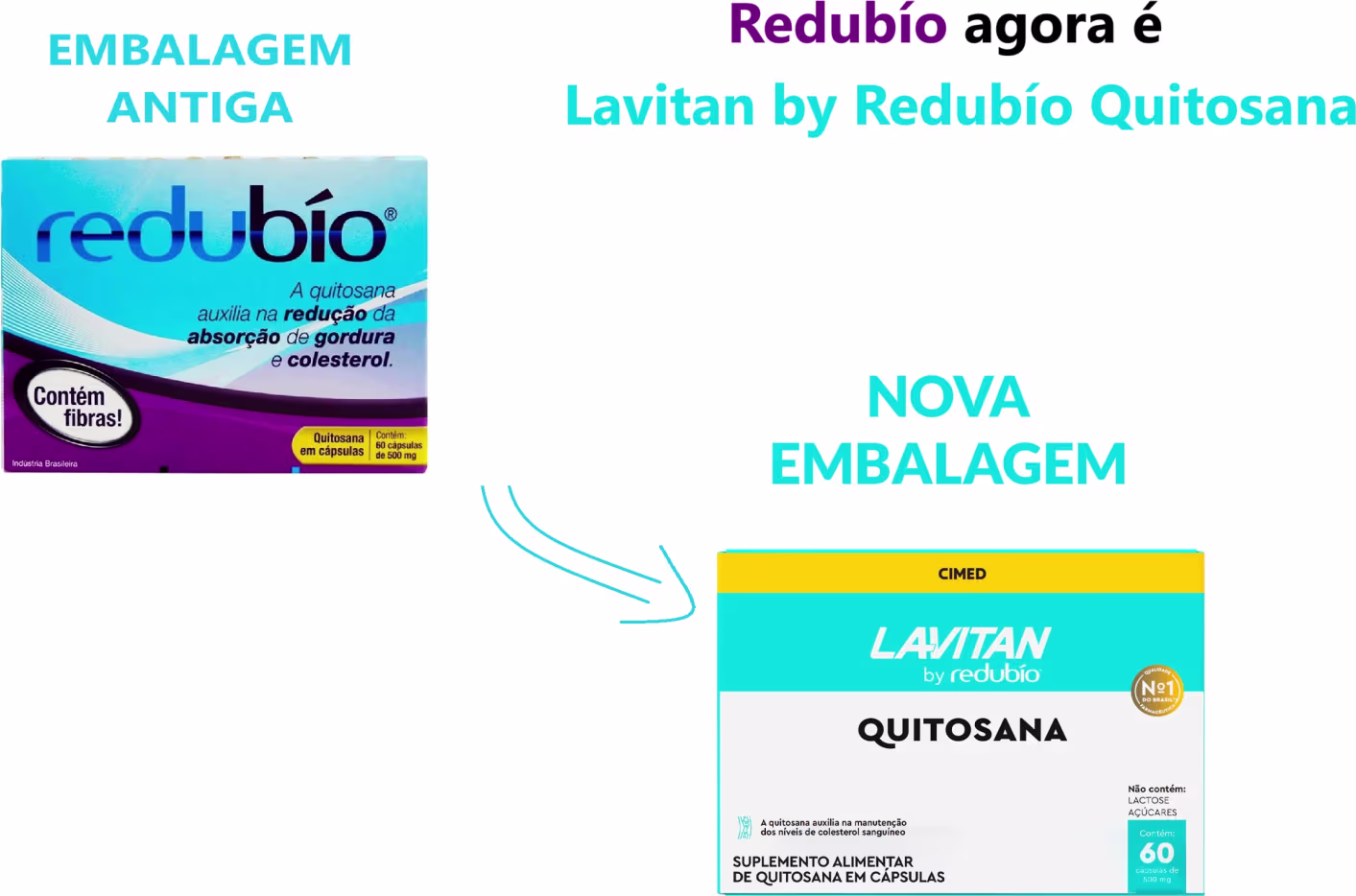 Nova embalagem Redubio agora é Lavitan by Redubio Quitosana