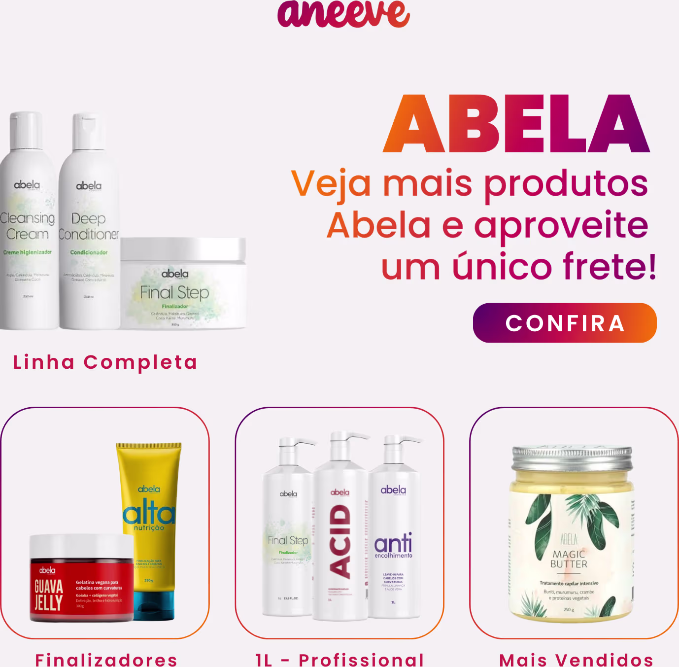 Finalizador Capilar Abela Cosmetics Beleza Crespa, 400g.
