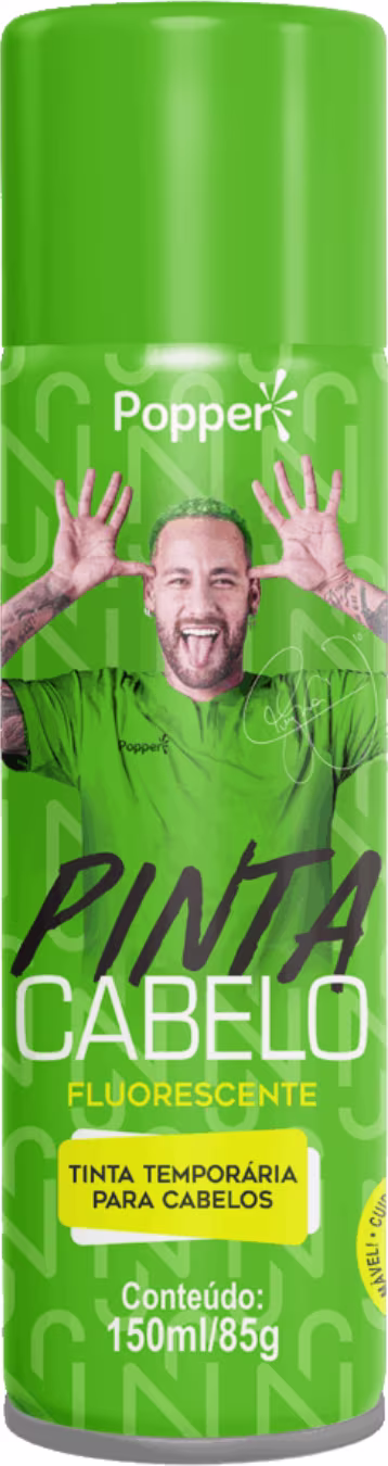 Tinta Capilar Temporária Popper Pinta Cabelo Neymar Jr. Verde Fluorescente, 150ml.