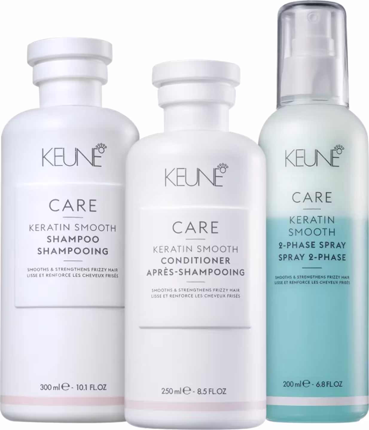 Kit Keune Care Keratin Smooth Trio Reconstrução e Proteção, 3 produtos.