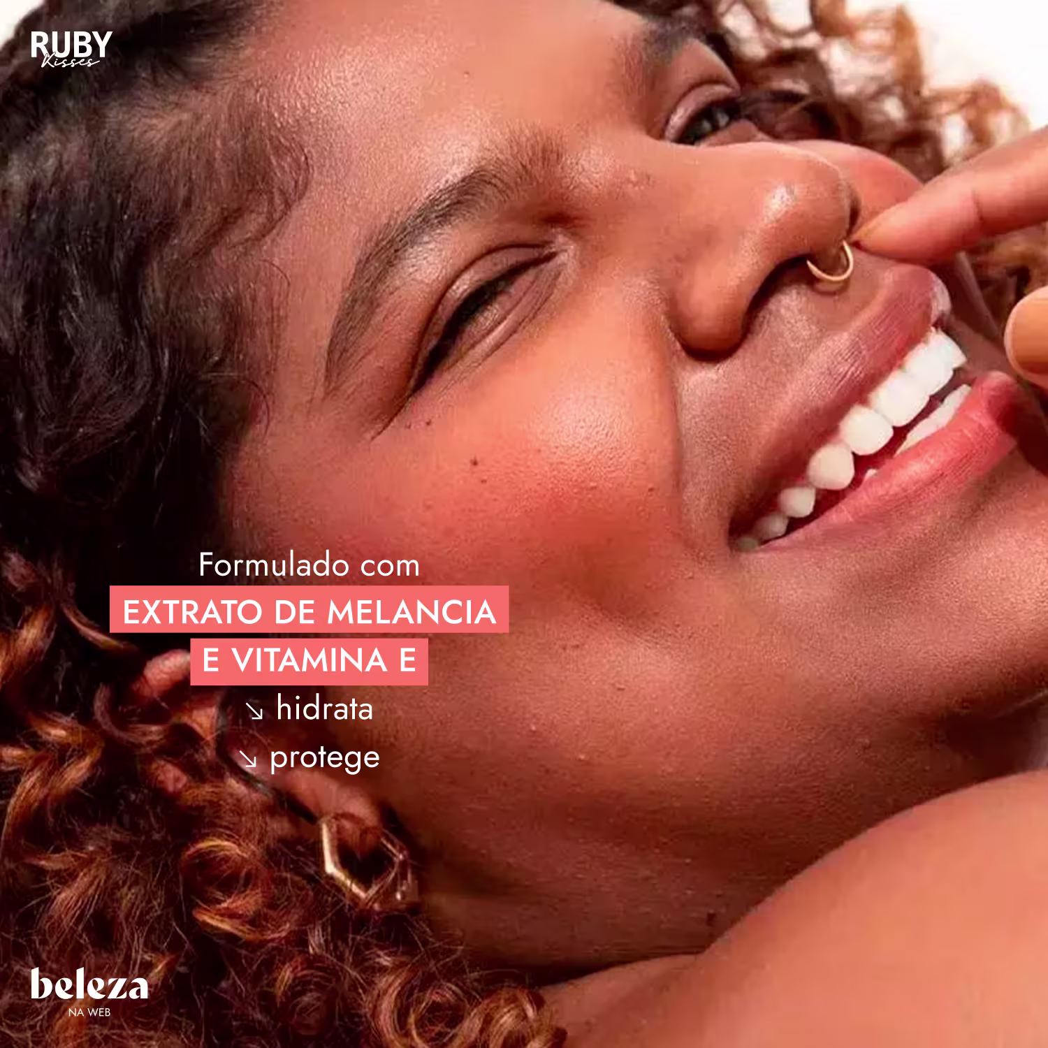 Formulado com extrato de melancia e vitamina E, hidrata e protege.