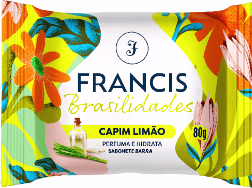 Sabonete em Barra Francis Brasilidades Capim Limão, 80g.
