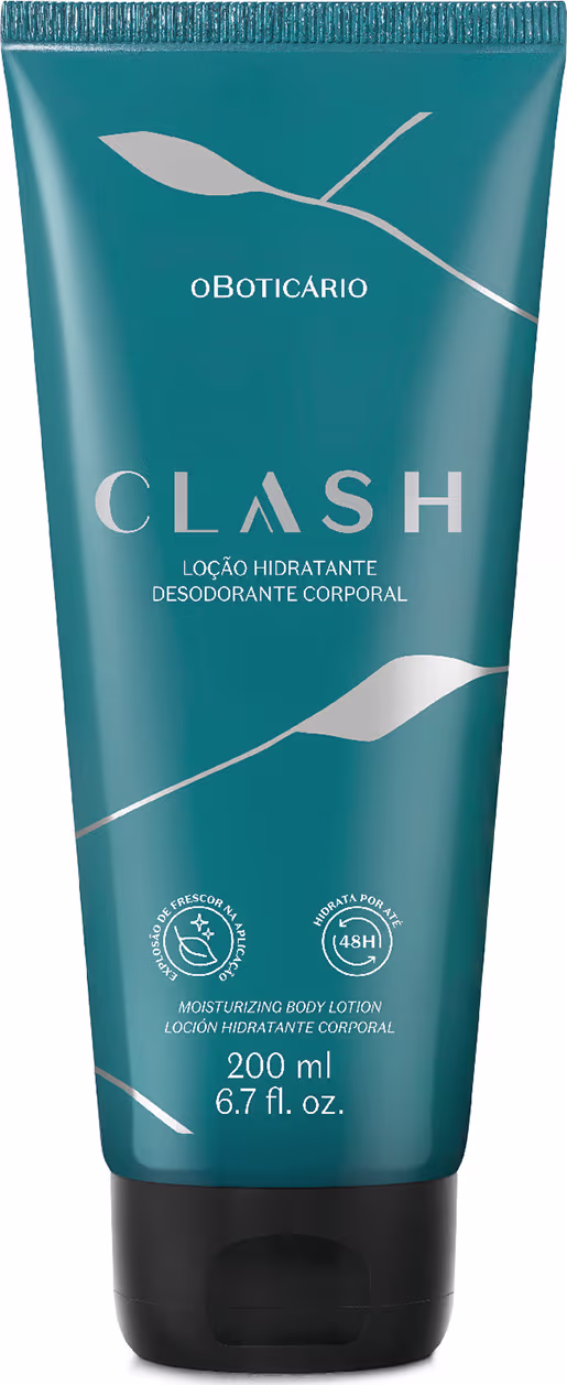 Loção Desodorante Hidratante Corporal Clash o Boticário, 200ml.
