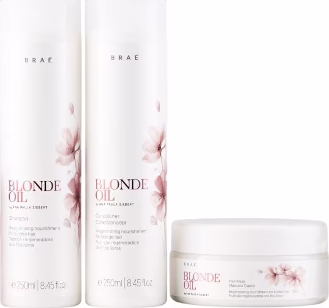 Kit Braé Blonde Oil by Ana Paula Siebert Trio Essential, 3 produtos.