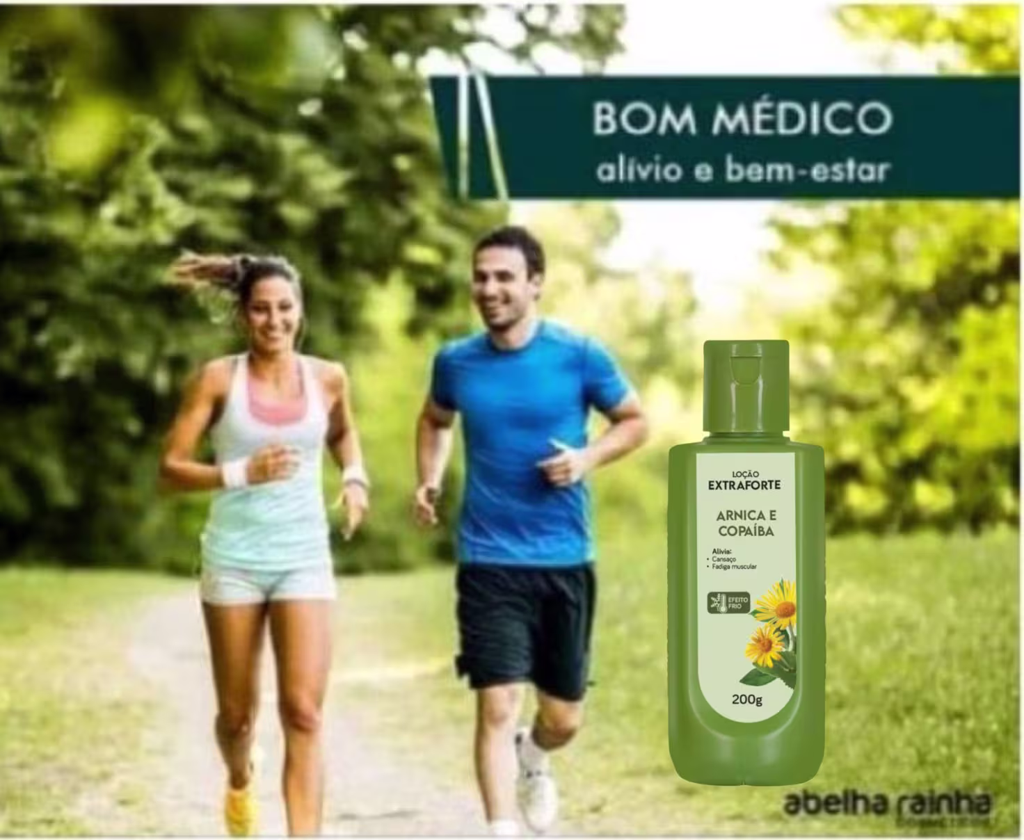 Loção Relaxante Corporal Abelha Rainha Bom Médico Arnica e Copaíba Extraforte, 200g.