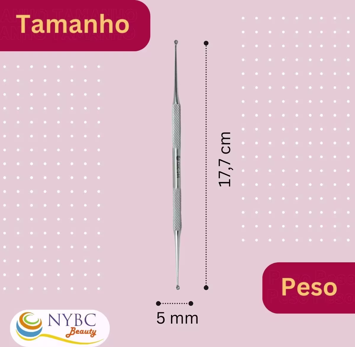 Kit NYBC Beauty Cureta Dupla para Limpeza, 10 unidades.