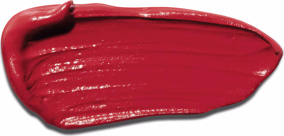 A textura do batom apresenta uma aparência brilhante e cremosa, com uma consistência suave e uniforme. A cor predominante é um rosado terroso intenso e vibrante.