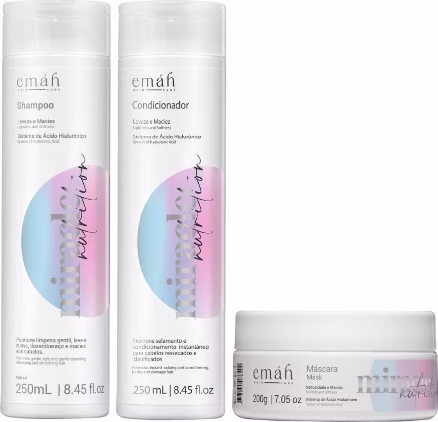 Kit Emáh Miracle Nutrition Trio com 3 Produtos