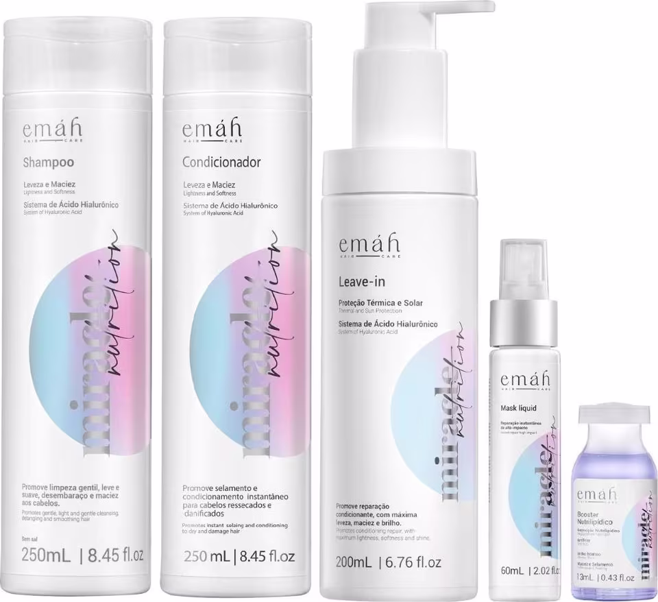 Kit Emáh Miracle Nutrition Day Care 9 com 5 Produtos