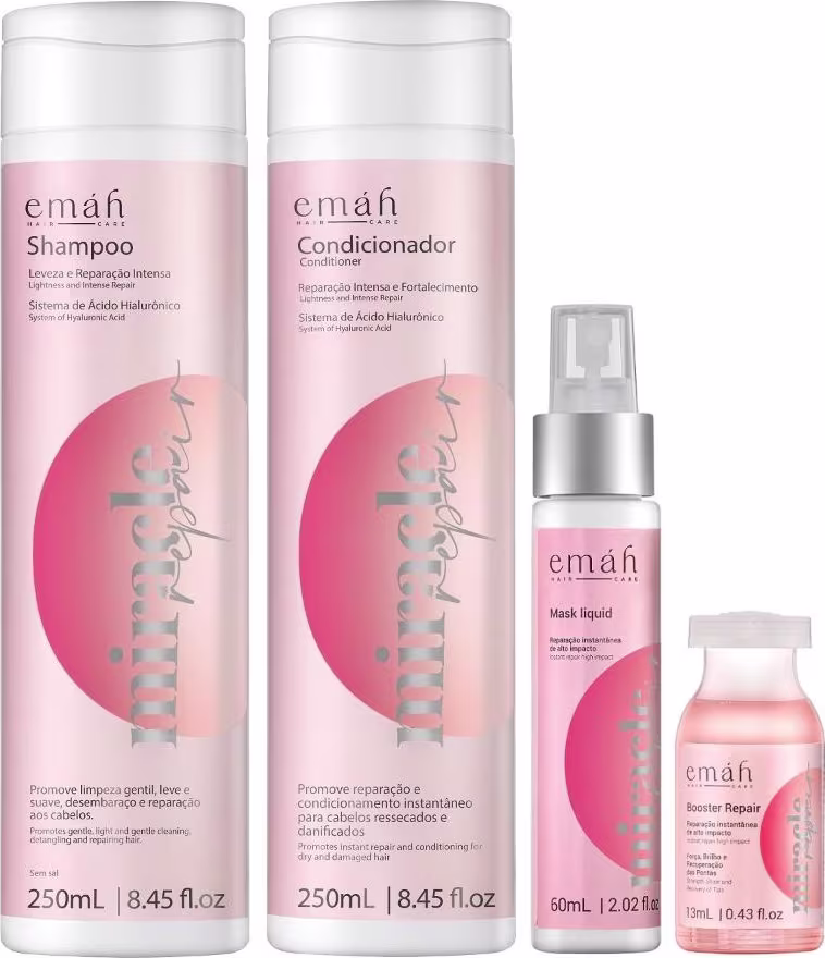 Kit Emáh Hair Care Miracle Repair Four Intense, 4 produtos.