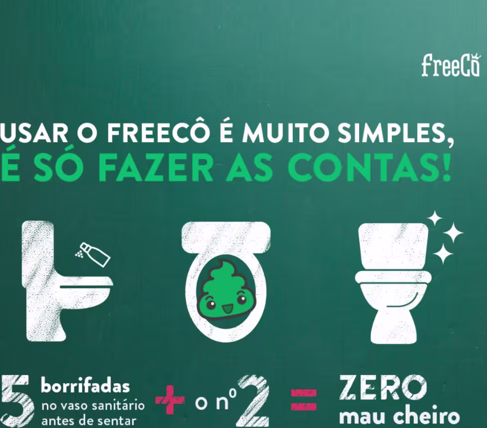Bloqueador de Odores Sanitários FreeCô Premium, 120ml.