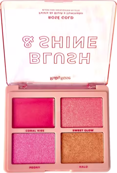 PALETA DE BLUSH E ILUMINADOR BLUSH SHINE COR - ROSE GOLD - MARCA RUBY ROSE