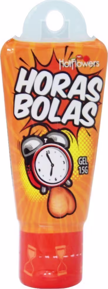 A imagem mostra o Gel Retardante Masculino Horas Bolas da marca HotFlowers.