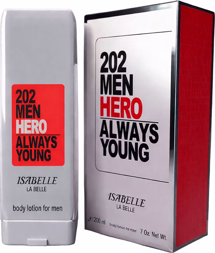 Loção Hidratante Corporal Isabelle La Belle 202 Men Hero Always Young, 200ml.