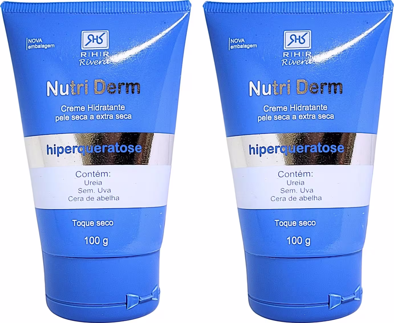 Dois frascos de Creme Hidratante RHR Cosméticos Nutri Derm.