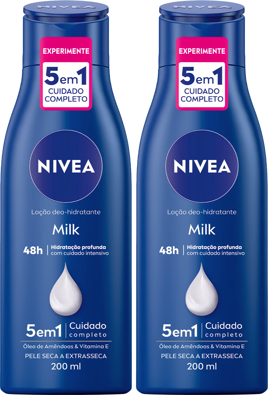 Kit NIVEA com 2 Unidades da loção Milk Pele Seca a Extrasseca Triplo de 200ml
