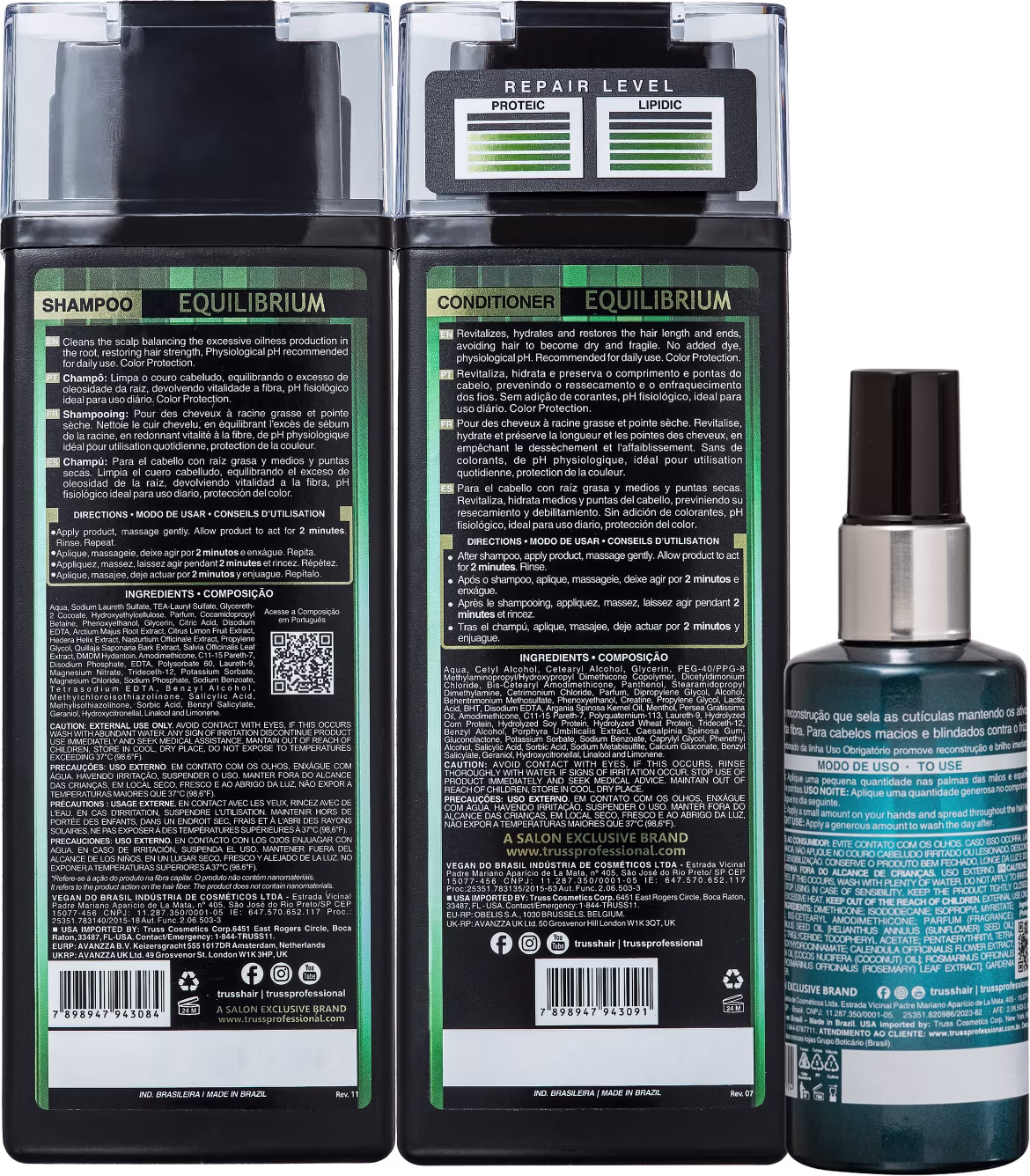 Kit TRUSS Equilibrium + Uso Obrigatório Oil Trio, 3 produtos.
