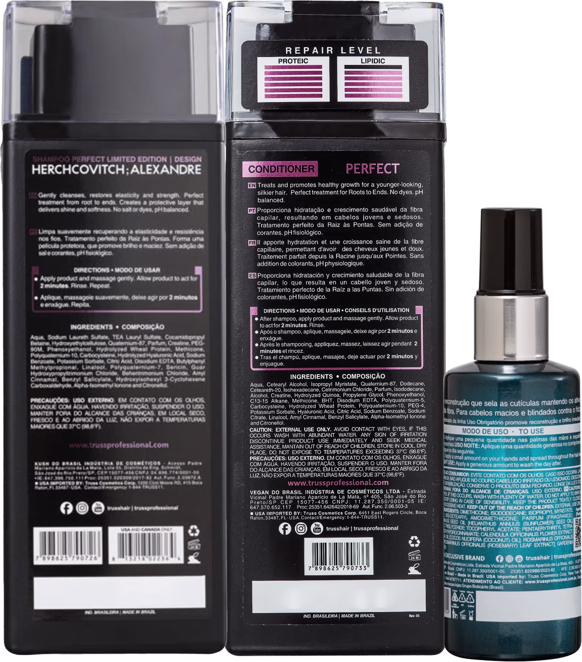 Kit TRUSS Perfect + Uso Obrigatório Oil Trio, 3 produtos.