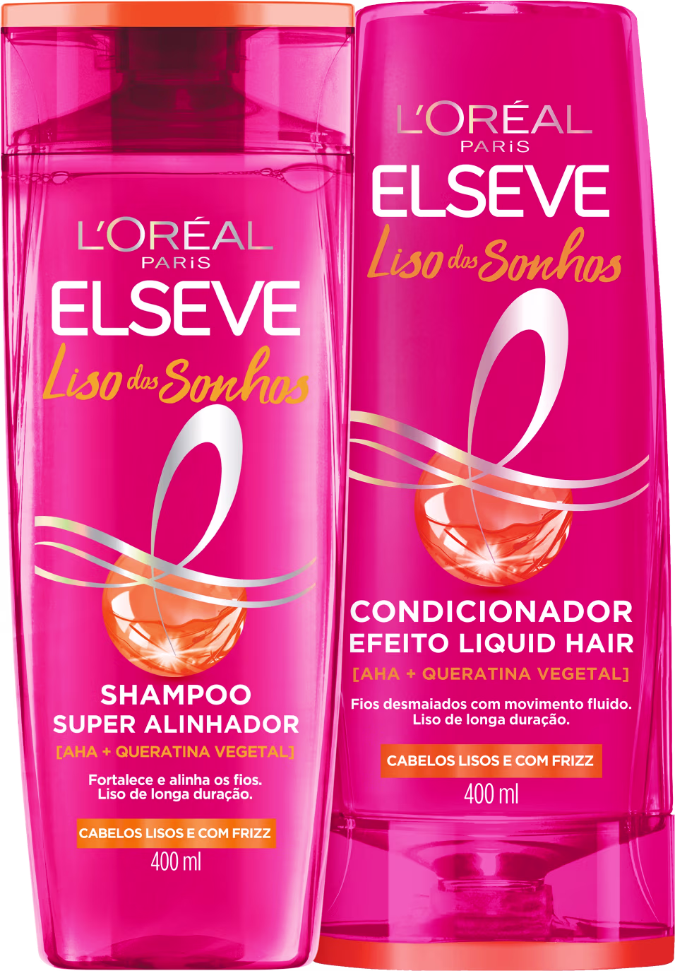 Kit com shampoo e condicionador Liso dos Sonhos, da marca Elseve.