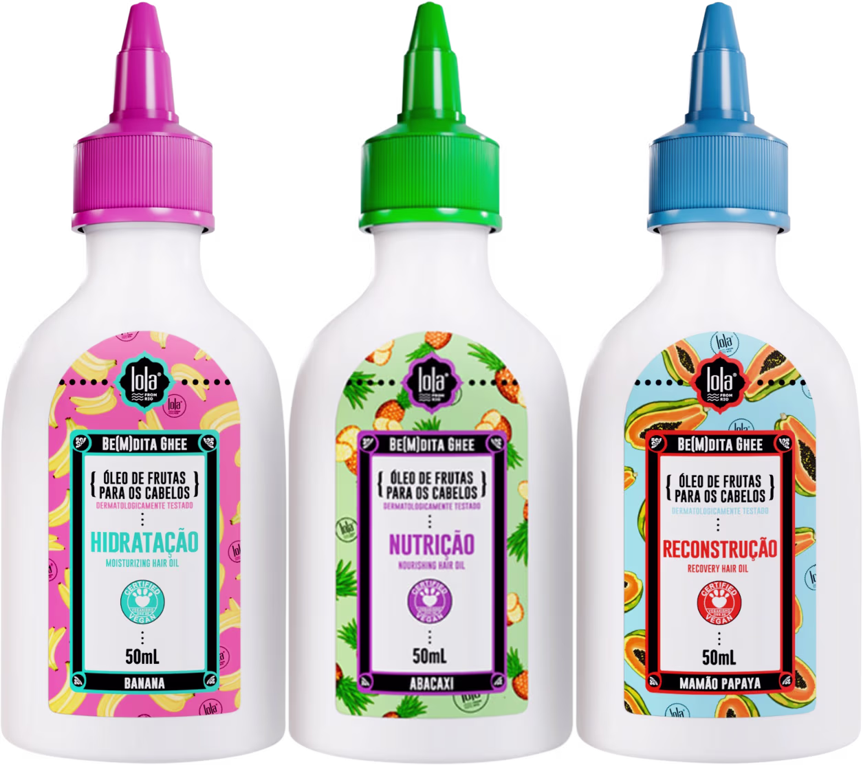 Kit Lola From Rio Cronograma de Óleos Capilares Hidratação, Nutrição e Reconstrução