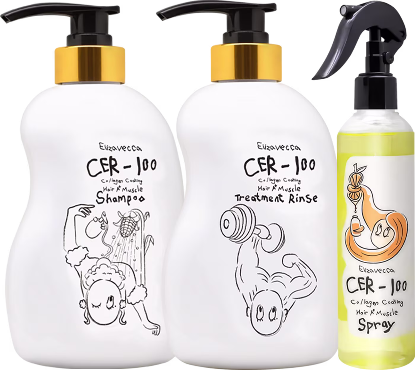 Kit Elizavecca CER-100 Trio Fortalecedor, 3 produtos.