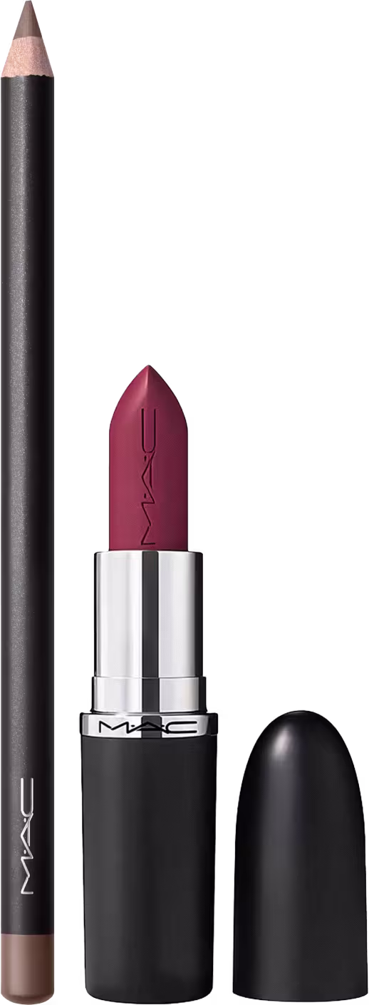 Kit M·A·C MACximal Satin Amorous + Lip Pencil Stone, 2 produtos.