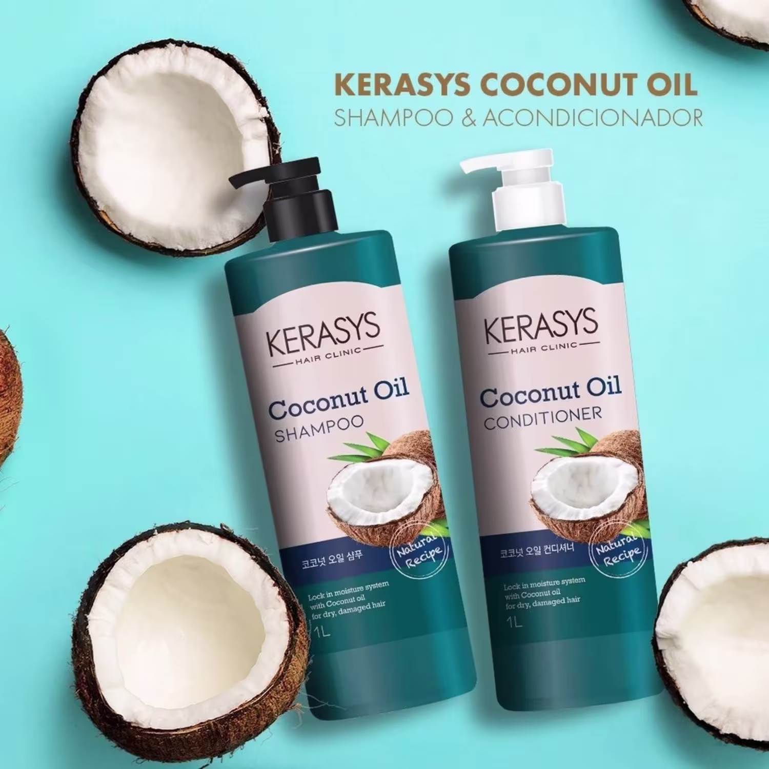 Kit Kerasys Coconut Oil Duo Salon, 2 produtos.