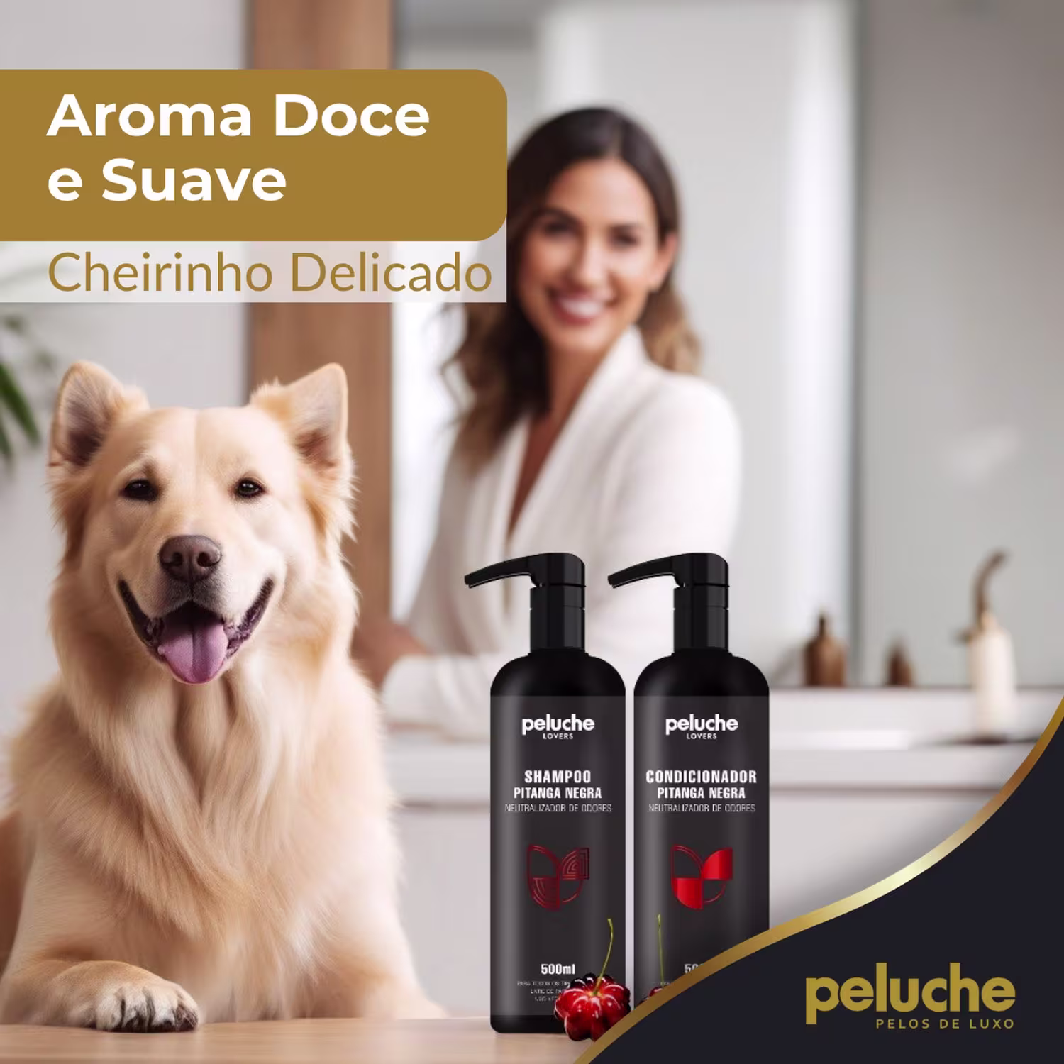 Kit Peluche Pitanga Negra Trio, 3 produtos.