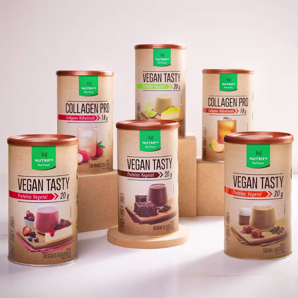 Nutrfy Vegan Tasty e Collagen Pro.