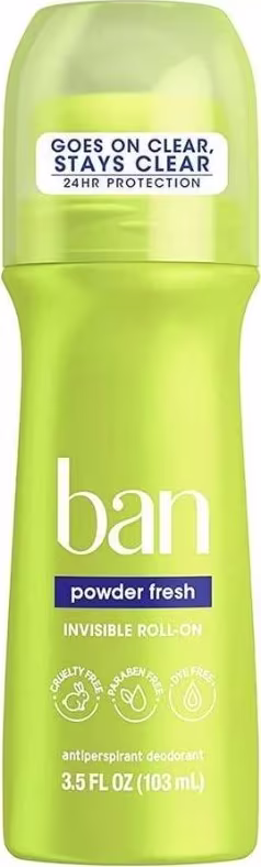 Frasco do desodorante Ban levemente menor.
